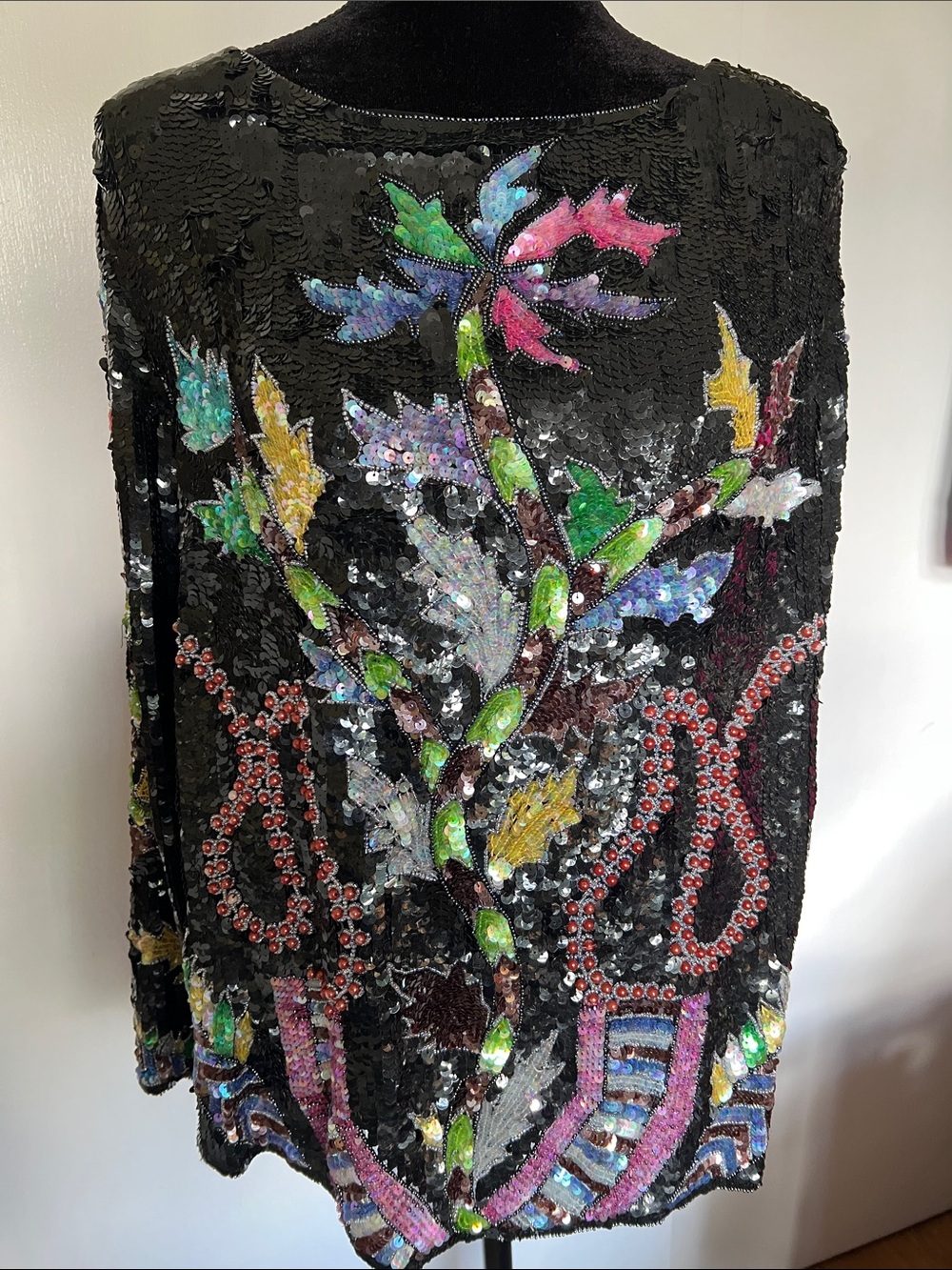 Vintage Oleg Cassini Sequin & Beaded Top - Size Lg